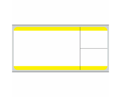 PDC Label SoftLab Direct Thermal Paper Permanent 1" Core 3" X 1-3/8" White with Yellow 1500 per Roll, 3 Rolls per Box | TD1-SL3YB