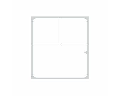 PDC V-Notch® Label Direct Thermal Paper Permanent 3/4" Core 2" X 2.1875" White 200 per Roll, 8 Rolls per Box |  TD75-23162BD