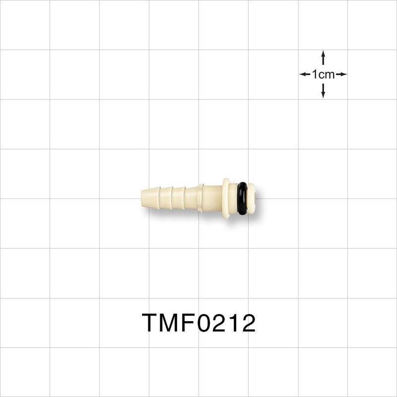 Tentube™ Connector, Insert, Non-Valved, Barbed - Fits 1/8 inch ID Tubing (0.125 inch, 3.18 mm) - TMF0212
