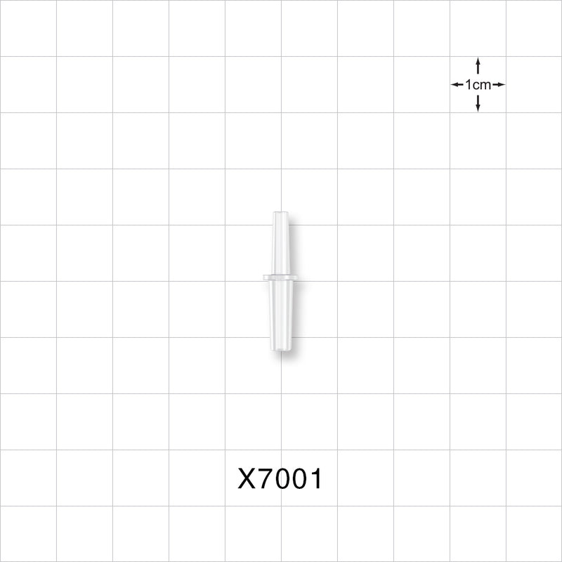 Male Luer Slip, Tubing Port, Clear - 0.071 inch ID/0.157 inch - 0.181 inch OD (4.60 mm/3.99 mm - 4.6 mm OD) - X7001