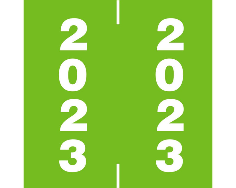 AFV Compatible Color Code Label Year "2023", 1-7/8" x 1 7/8", Green, Mylar, 1000 Per Roll | AF-23