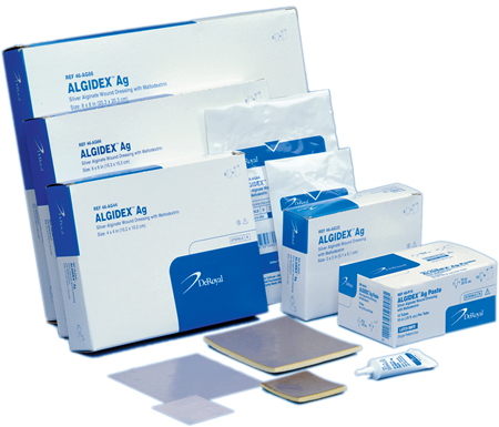 DEROYAL ALGIDEX AG®+ ANTIMICROBIAL WOUND DRESSING (SIZE - 6”x 6” Foam Back) (QTY/BOX - 5) (PACKAGING - CASE 25)