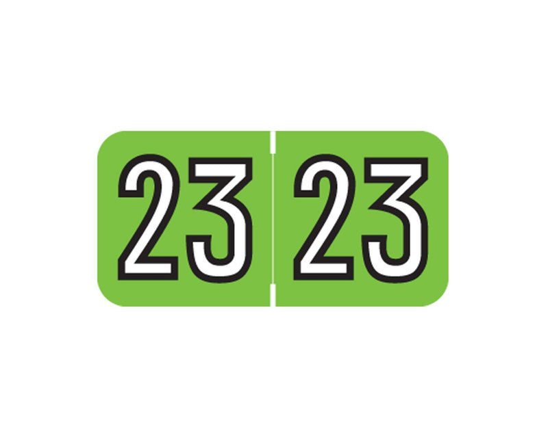 Amerifile® Compatible Color Code Label Year "23", 1-1/2" x 3/4", Green, Mylar, 500 Per Roll |  AMER-23