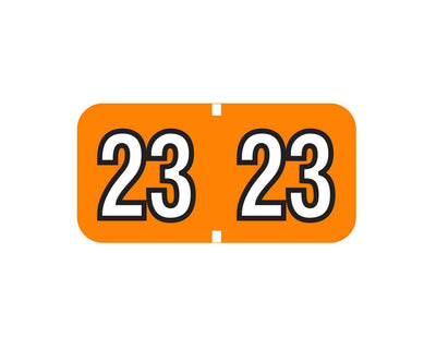 Barkley™ Compatible Color Code Label Year "23", 1-1/2" x 3/4", Orange, Mylar, 500 Per Roll | BA-23