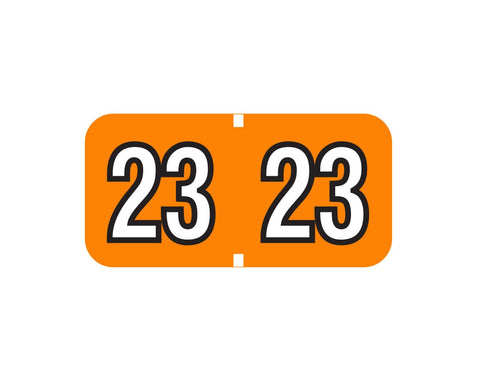 Barkley™ Compatible Color Code Label Year "23", 1-1/2" x 3/4", Orange, Mylar, 500 Per Roll | BA-23