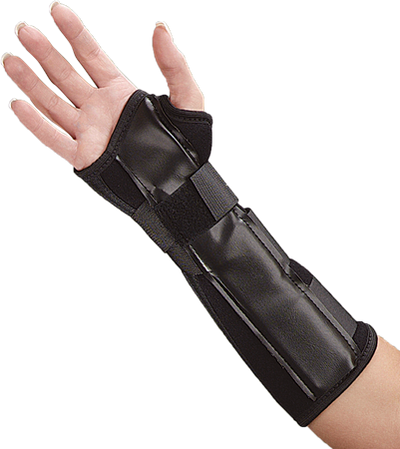DEROYAL BLACK FOAM WRIST AND WRIST FOREARM SPLINT (PACKAGING - EACH) (LENGTH - 11”)