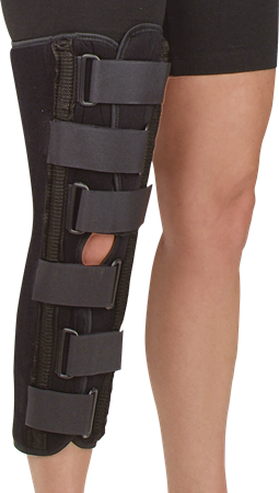 DEROYAL SIZED BLACK FOAM KNEE IMMOBILIZER 16” (PACKAGING - EACH)