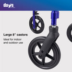 Days Lightweight Aluminium Rollator, Blue