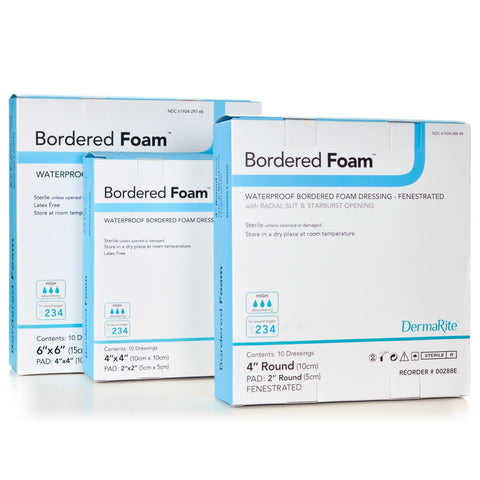 Bordered Foam Waterproof Wound Dressing