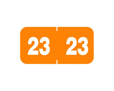 Ames® Compatible Color Code Label Year "23", 1-1/2" x 3/4", Orange, Mylar, 1000 Per Roll | CC-23