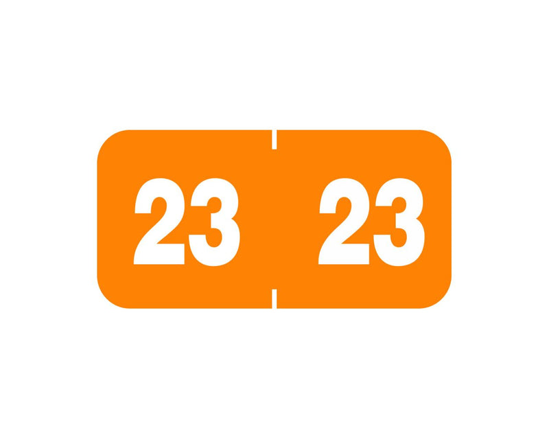 Ames® Compatible Color Code Label Year "23", 1-1/2" x 3/4", Orange, Mylar, 1000 Per Roll | CC-23