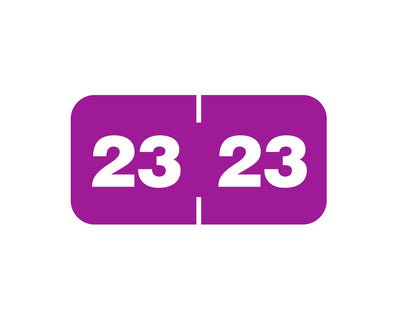 Smead® Compatible Color Code Label Year "23", 1-1/2" x 3/4", Purple, Mylar, 1000 Per Roll | CC-23S