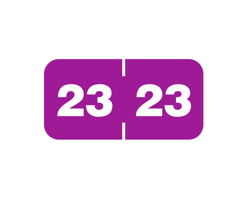 Smead® Compatible Color Code Label Year "23", 1-1/2" x 3/4", Purple, Mylar, 1000 Per Roll | CC-23S