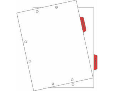 Filepro® Chart Divider Side Tab Position #2 or #4 "2nd Admission/9th Admission" 1/5 Cut Mylar Reinforced Tab Red 100# White 8-1/2"x11" - 300 per Box | CD2