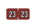 Colwell Compatible Color Code Label Year "23", 1-1/2" x 3/4", Dark Red, Mylar, 500 Per Roll | COE-23