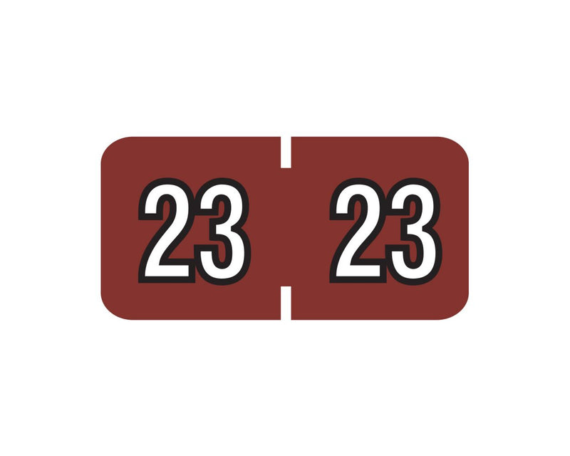 Colwell Compatible Color Code Label Year "23", 1-1/2" x 3/4", Dark Red, Mylar, 500 Per Roll | COE-23
