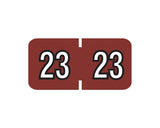Colwell Compatible Color Code Label Year "23", 1-1/2" x 3/4", Dark Red, Mylar, 500 Per Roll | COE-23