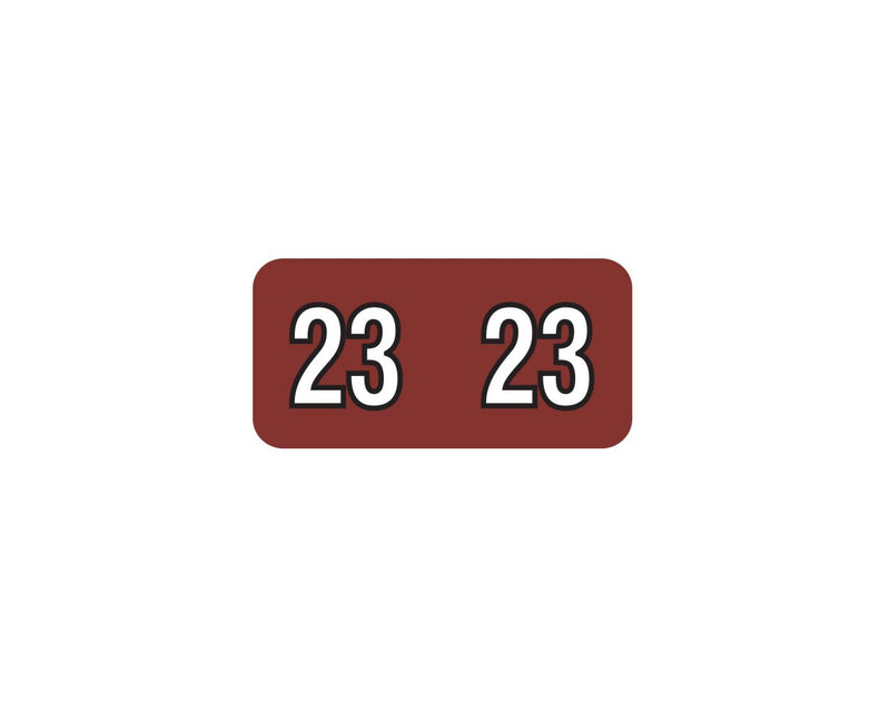Colwell Compatible Color Code Label Year "23", 1 x 1/2", Dark Red, Mylar, 500 Per Roll | COES-23