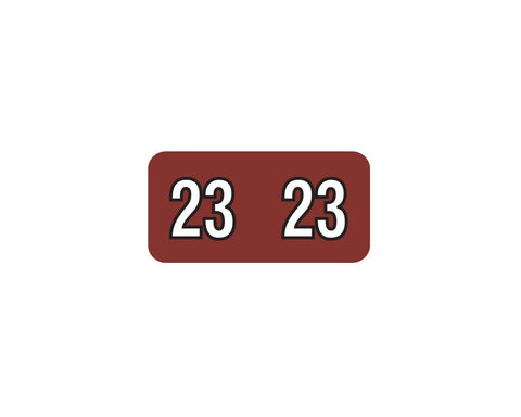 Colwell Compatible Color Code Label Year "23", 1 x 1/2", Dark Red, Mylar, 500 Per Roll | COES-23