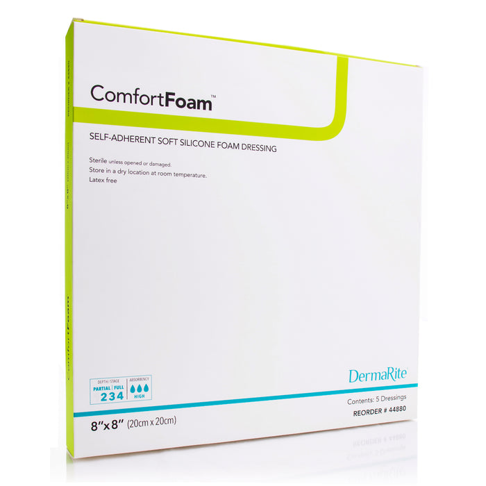 ComfortFoam Foam Wound Dressing With Soft Silicone Adhesive (Size 6" x 6")