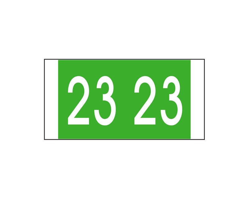 COL'R'TAB® Compatible Color Code Label Year "23", 1-1/2" x 3/4", Green, Mylar, 500 Per Roll |  CT-23