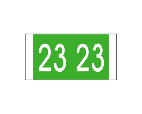 COL'R'TAB® Compatible Color Code Label Year "23", 1-1/2" x 3/4", Green, Mylar, 500 Per Roll |  CT-23