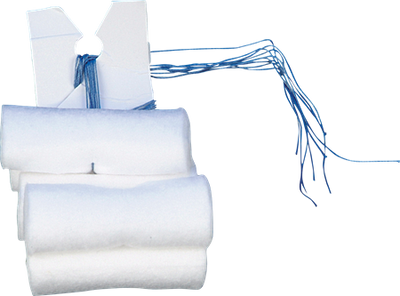 DEROYAL DOUBLE-STRUNG CYLINDRICAL SPONGES 1½” x ½” (PACKAGING - 5/PACK, 100 PACKS PER CASE)