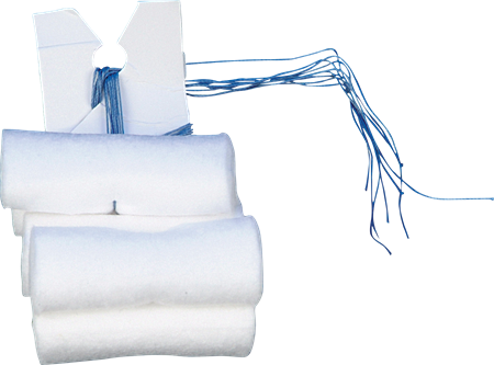 DEROYAL DOUBLE-STRUNG CYLINDRICAL SPONGES 1½” x ½” (PACKAGING - 5/PACK, 100 PACKS PER CASE)