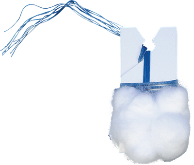 DEROYAL DOUBLE-STRUNG COTTON BALLS (PACKAGING - 5/PACK, 50 PACKS PER CASE)