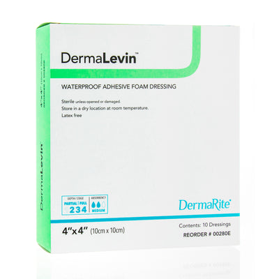 DermaLevin Waterproof Adhesive Foam Wound Dressing (Size 6" x 6")