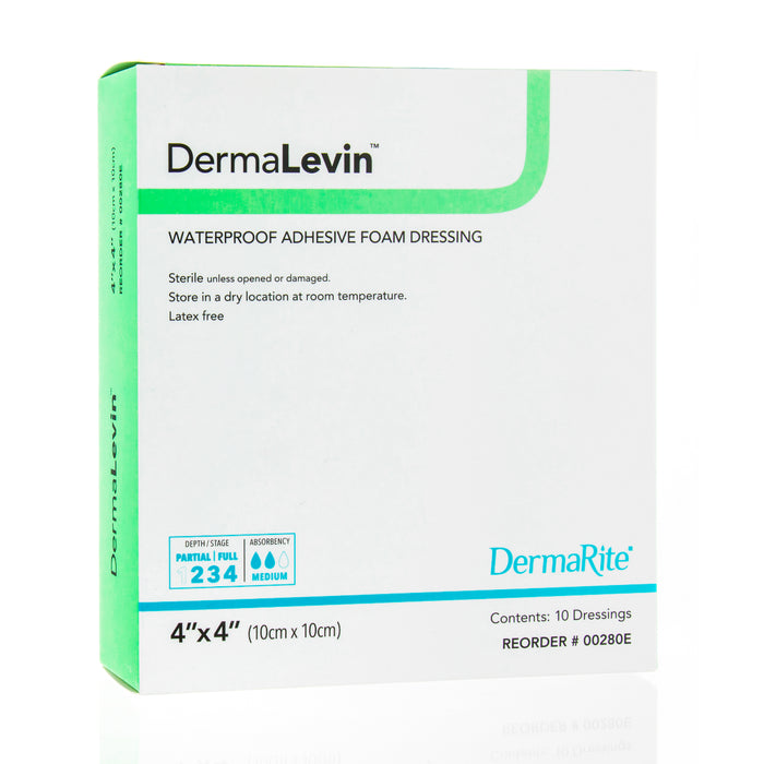 DermaLevin Waterproof Adhesive Foam Wound Dressing (Size 6" x 6")