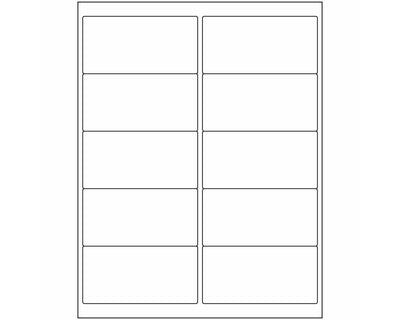 PDC Label Laser Paper Permanent 2" 4"x2 White 10 per Sheet, 1000 Sheets per Box | DPSL2-4-M