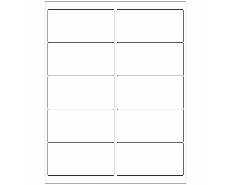 PDC Label Laser Paper Permanent 2" 4"x2 White 10 per Sheet, 1000 Sheets per Box | DPSL2-4-M