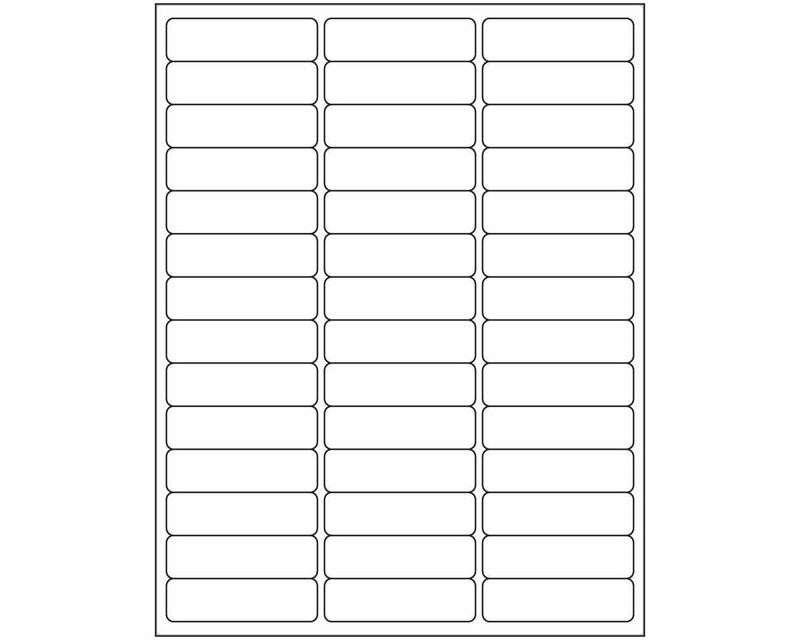 PDC Label Laser Paper Permanent 2-5/8"x3/4" White 42 per Sheet, 250 Sheets per Box |  DPSL34-258