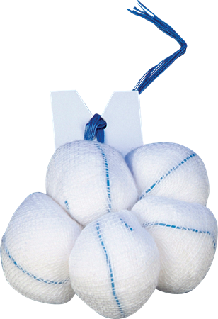 DEROYAL DOUBLE-STRUNG TONSIL SPONGES (PACKAGING - 5/PACK, 100 PACKS PER CASE)