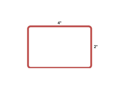 PDC Direct Thermal Label, Epic Compatible, Paper, 2" x 1-15/16", White with Red Border, 3/4" Core, 280 per roll | DT2114WR