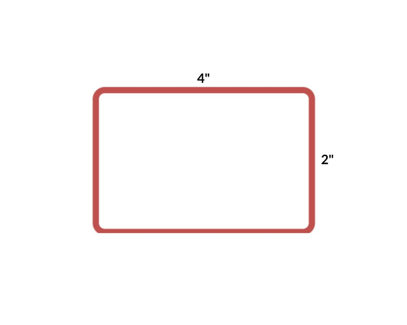 PDC Direct Thermal Label, Epic Compatible, Paper, 2" x 1-15/16", White with Red Border, 3/4" Core, 280 per roll | DT2114WR