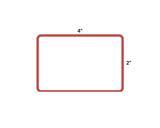 PDC Direct Thermal Label, Epic Compatible, Paper, 2" x 1-15/16", White with Red Border, 3/4" Core, 280 per roll | DT2114WR
