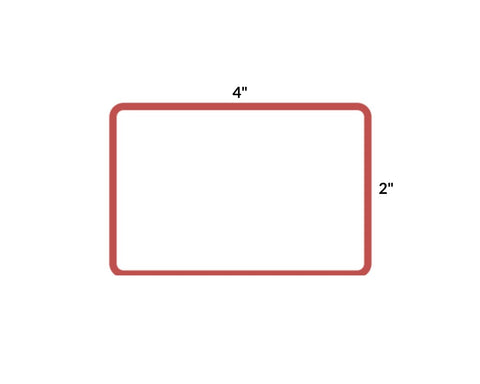 PDC Direct Thermal Label, Epic Compatible, Paper, 2" x 1-15/16", White with Red Border, 3/4" Core, 280 per roll | DT2114WR