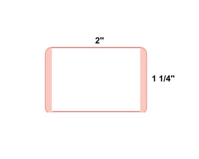 PDC Direct Thermal Label, Epic Compatible, Paper, 2" x 1-1/4", Pink Border, 1" Core, 250 per roll, 8 per box | EPCD-PNKB