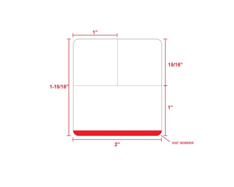 PDC Direct Thermal Label, Epic Compatible, Paper, 2" x 1-15/16", 3/4" Core, 225 per roll, 8 per box |  EPCDT-BKR-8