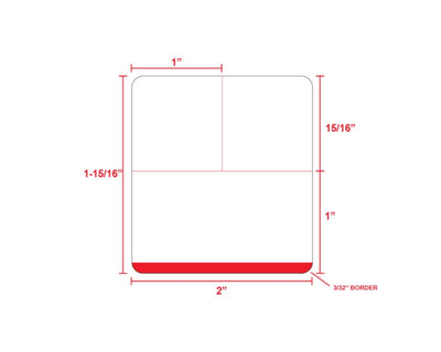 PDC Direct Thermal Label, Epic Compatible, Paper, 2" x 1-15/16", Red Stripe, 1" Core, 1480 per roll, 12 per box | EPCDT-BKR-RB