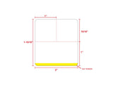 PDC Direct Thermal Label, Epic Compatible, Paper, 2" x 1-15/16", Yellow Stripe, 1" Core, 1480 per roll, 12 rolls per box | EPCDT-BKR-YB