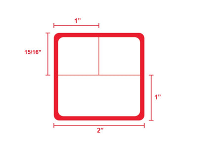 PDC Thermal Transfer Label, Epic Compatible, Paper, 2" x 1-15/16", Red Stripe, 3/4" Core, 225 per roll | EPCTT-BKR-WR