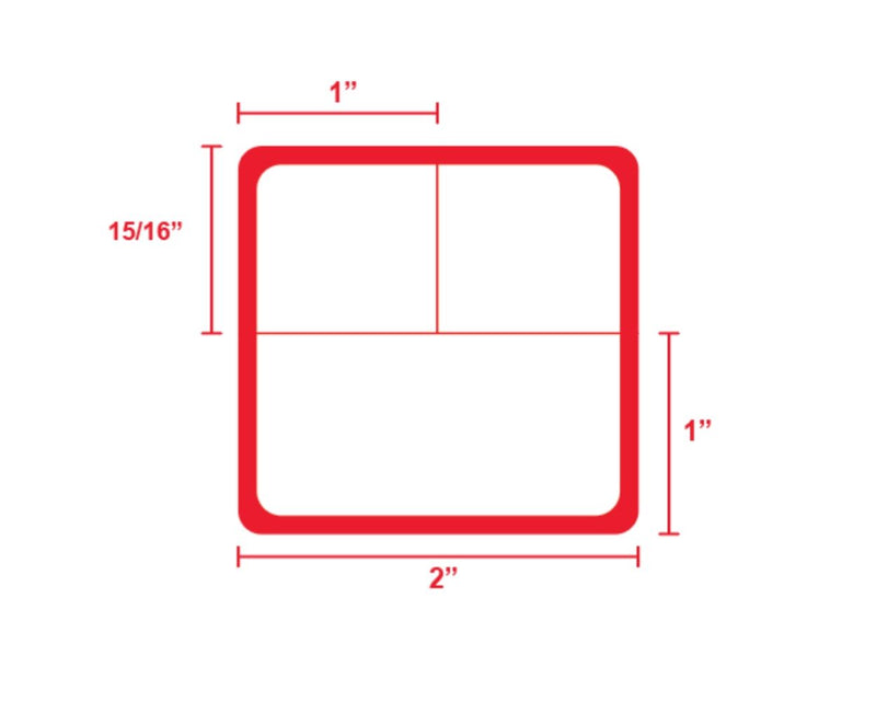 PDC Thermal Transfer Label, Epic Compatible, Paper, 2" x 1-15/16", Red Stripe, 3/4" Core, 225 per roll | EPCTT-BKR-WR