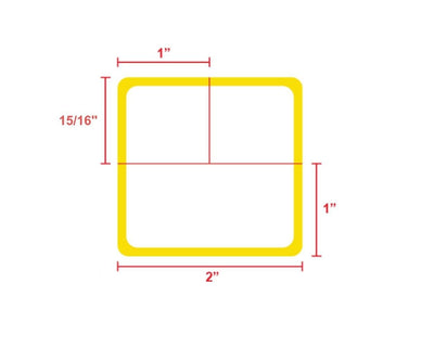 PDC Direct Thermal Label, Epic Compatible, Paper, 2" x 1-15/16", Yellow Border, 3/4" Core, 225 per roll | EPCTT-BKR-WYMNI