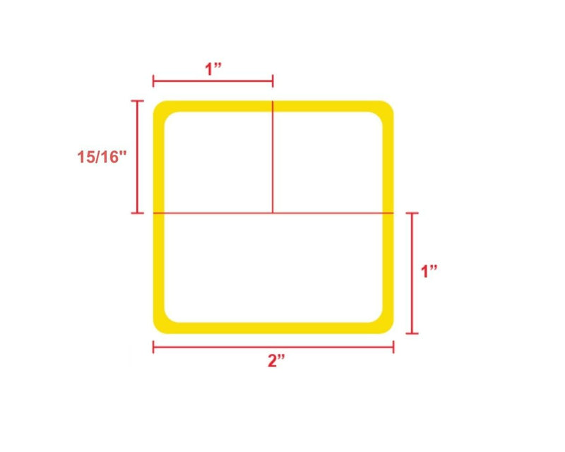 PDC Direct Thermal Label, Epic Compatible, Paper, 2" x 1-15/16", Yellow Border, 3/4" Core, 225 per roll | EPCTT-BKR-WYMNI