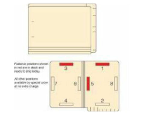Filepro® End Tab Folder Fastener # 1&4 14pt Manila 9" High Front 12-1/4"x9-1/2" 2ply 250 per Case | ETF162B1&4