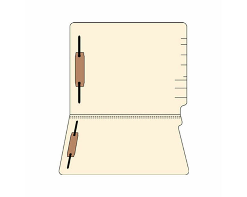Jeter® Compatible End Tab Folder Fastener Position #1 & #3, 14pt Manila Flush Front 12 1/4"x9 1/2" 2ply - 250 per Case | ETF211B