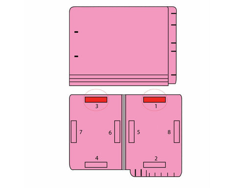 Barkley™ Match End Tab Folder Fas# 1&3 11pt Color Stock Pink Flush Front 12 1/4" x 9 1/2" 2ply - 50 per Box | ETF229PK
